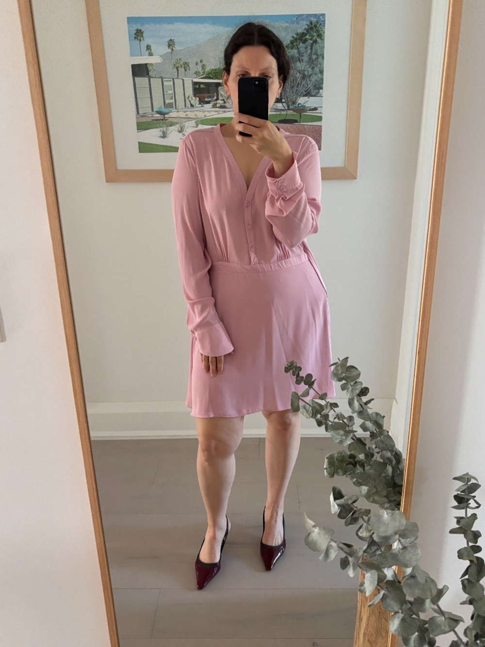 BCBG Silk Dress with flowy cape